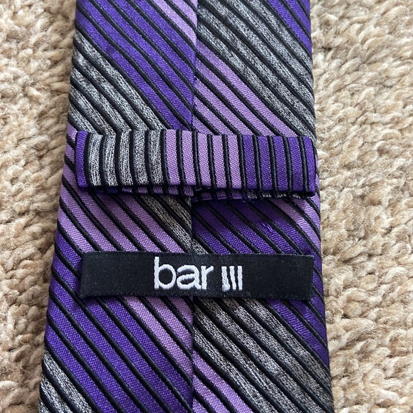 Men’s bar III Tie Purple Stripe - Picture 3 of 5